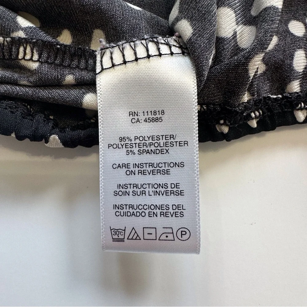 Michael‎ Kors 3/4 Sleeve Blouse Women’s 1x Black White Print Scoop Neck